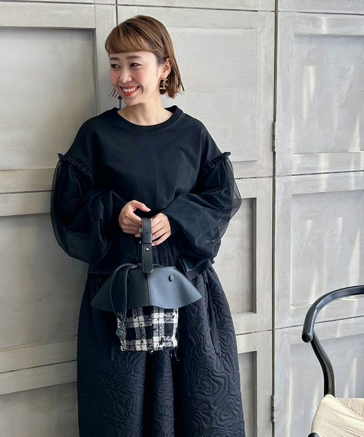 フリルツイードチェックバケットBAG [C] | DONOBAN 