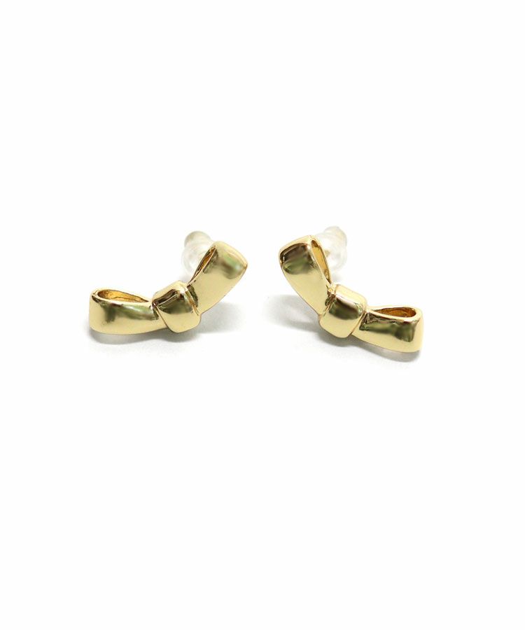 最高品質リボン結び目ノットダイヤイエローゴールドロングピアス ピアス k18 イエローゴールド 18金 18k スタッドピアス ティア