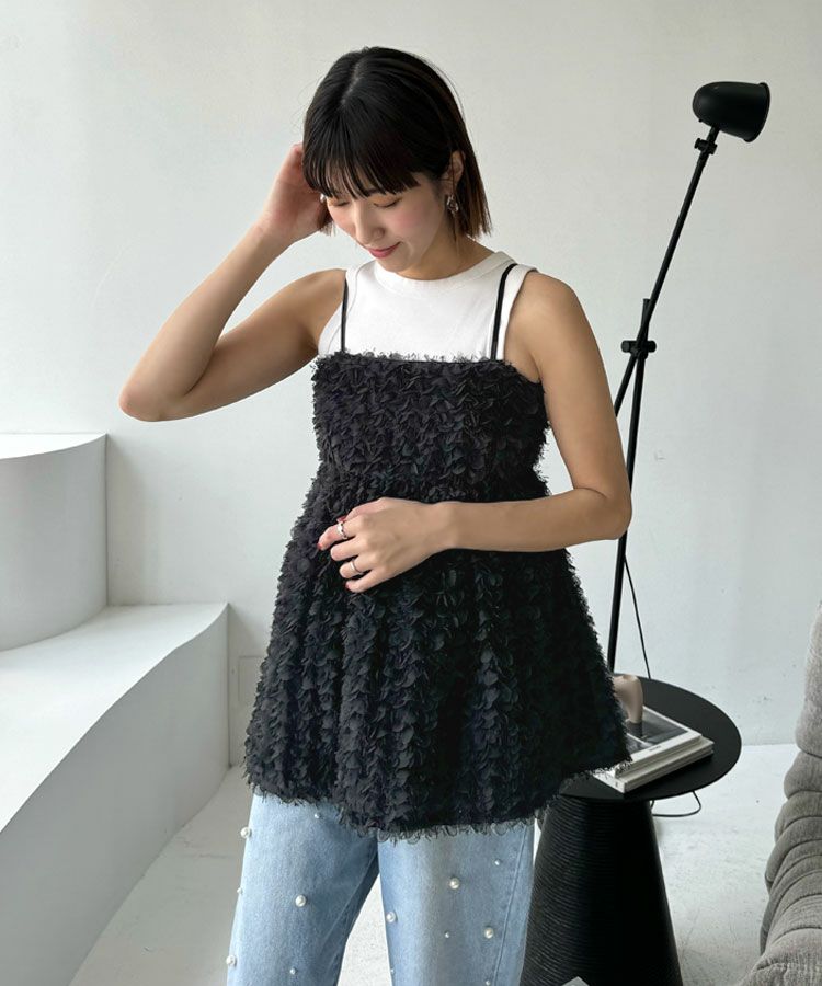 フラワーフェザーキャミ