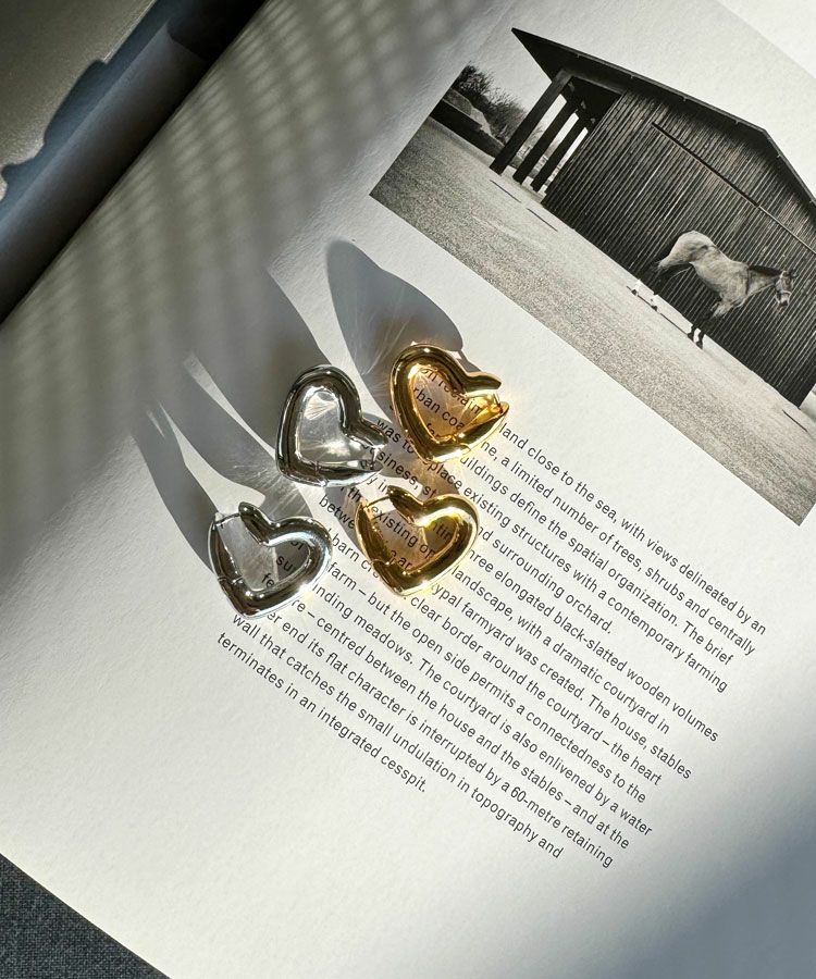 ハートフープピアス