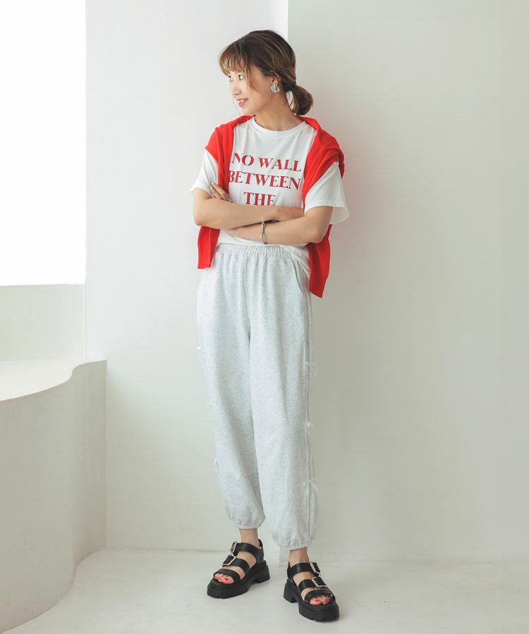 サイドリボンスウェットパンツ