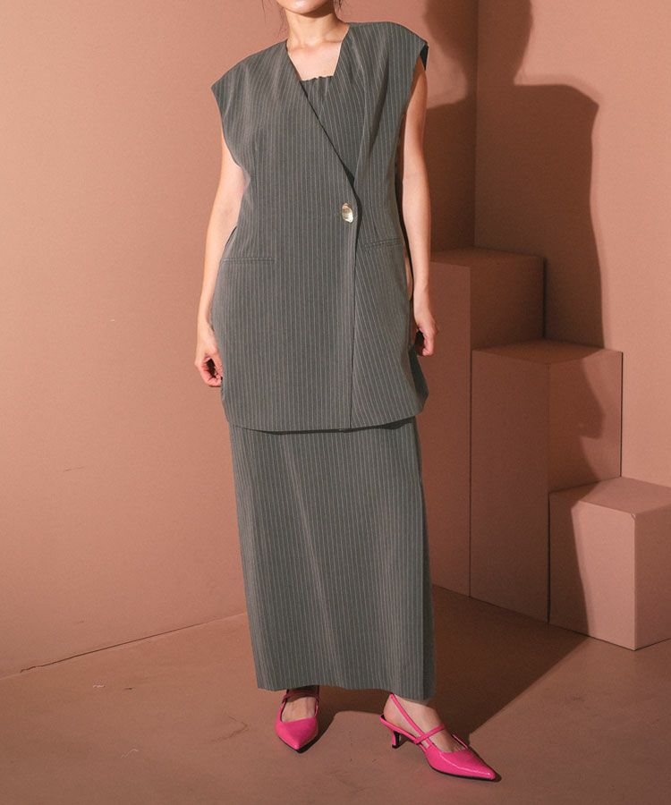 back sheer gilet setup dress 
