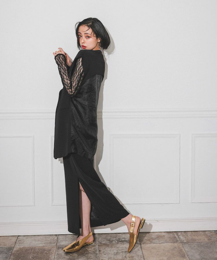 back sheer gilet setup dress