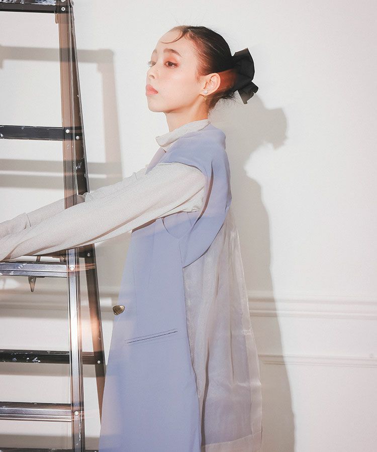 back sheer gilet setup dress