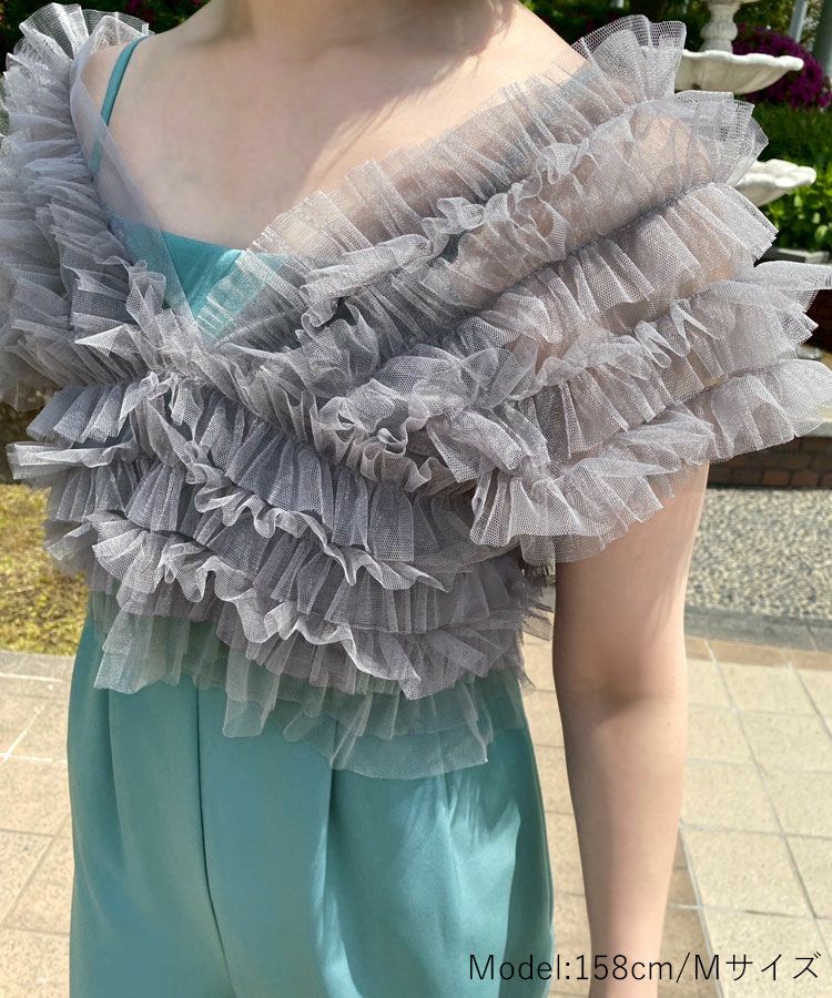 ANDRESD チュールベストオールインワンドレス ANDRESD パンツドレス tulle vest all in one dress / チュール