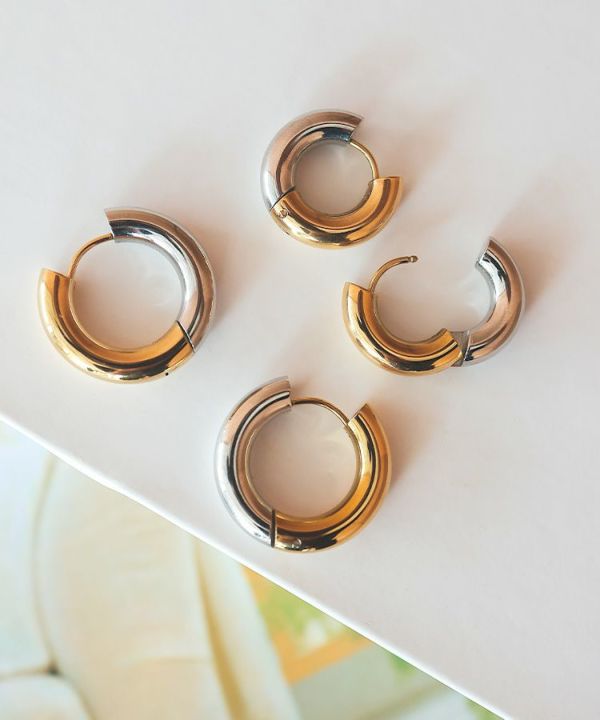 PHILIPPE AUDIBERT 3フープピアス　バイカラー Philippe Audibert ◇ 3フープピアス /バイカラー