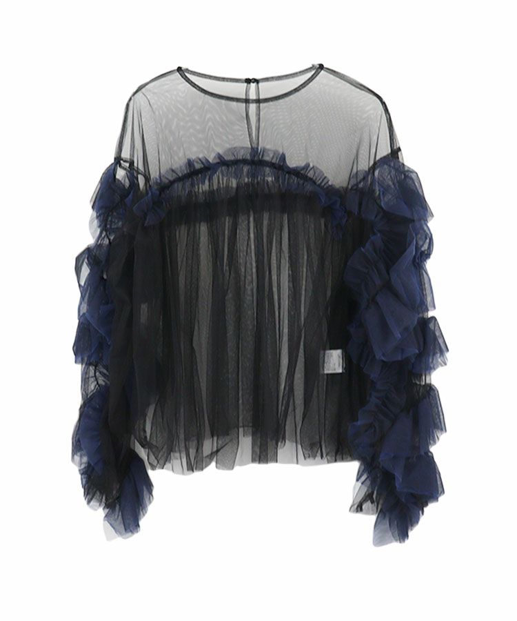 Miharu:)様 ANDRESD/tulle topsチャコール ZOZO限定アイテム】all in one × decorative tulle tops