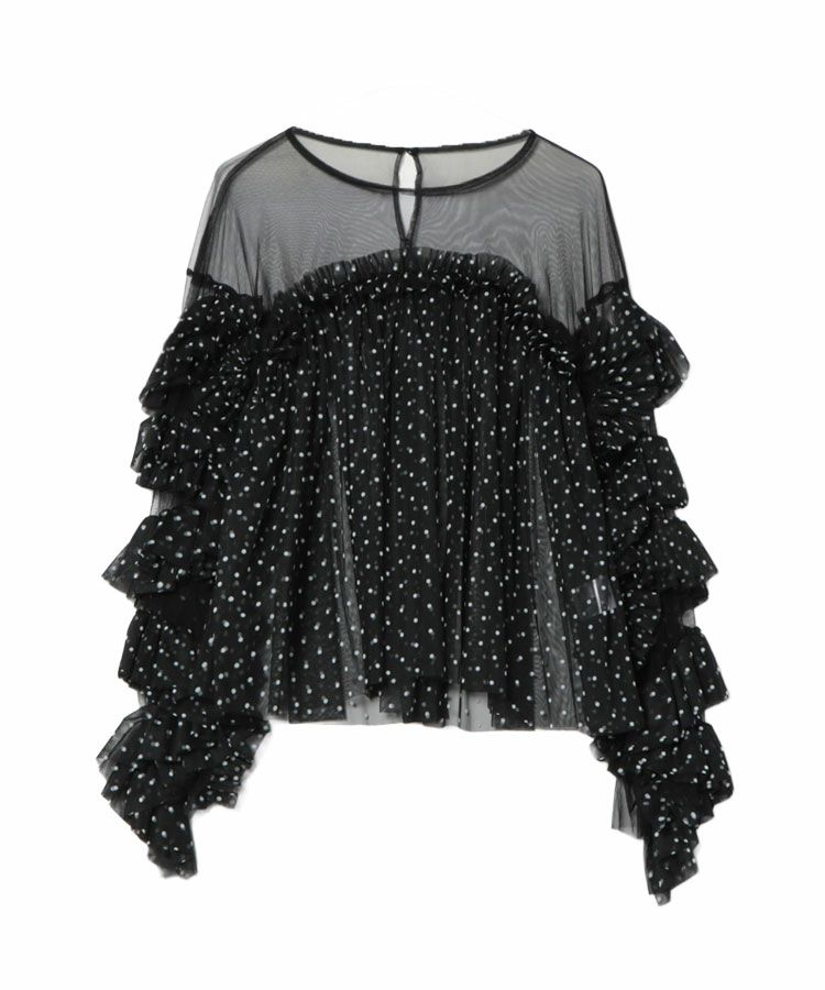 美品✴︎ロージーモンスター　デコラティブチュールトップス　黒 decorative tulle tops