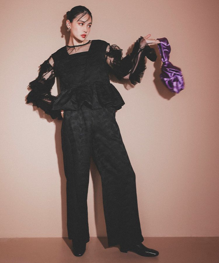 ANDRESD balloon peplum pants dress お呼ばれ - メルカリ