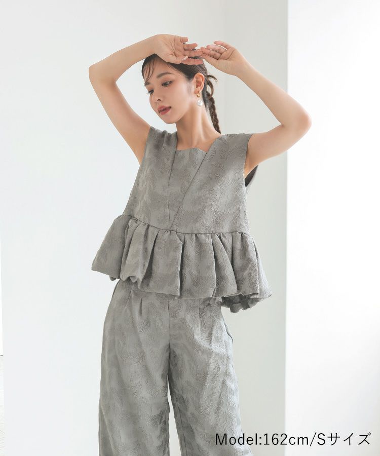 ペプラムセットアップドレス L アンドレスト 美品 アンドレスド（ANDRESD）/【ANDRESD】ペプラムセットアップ