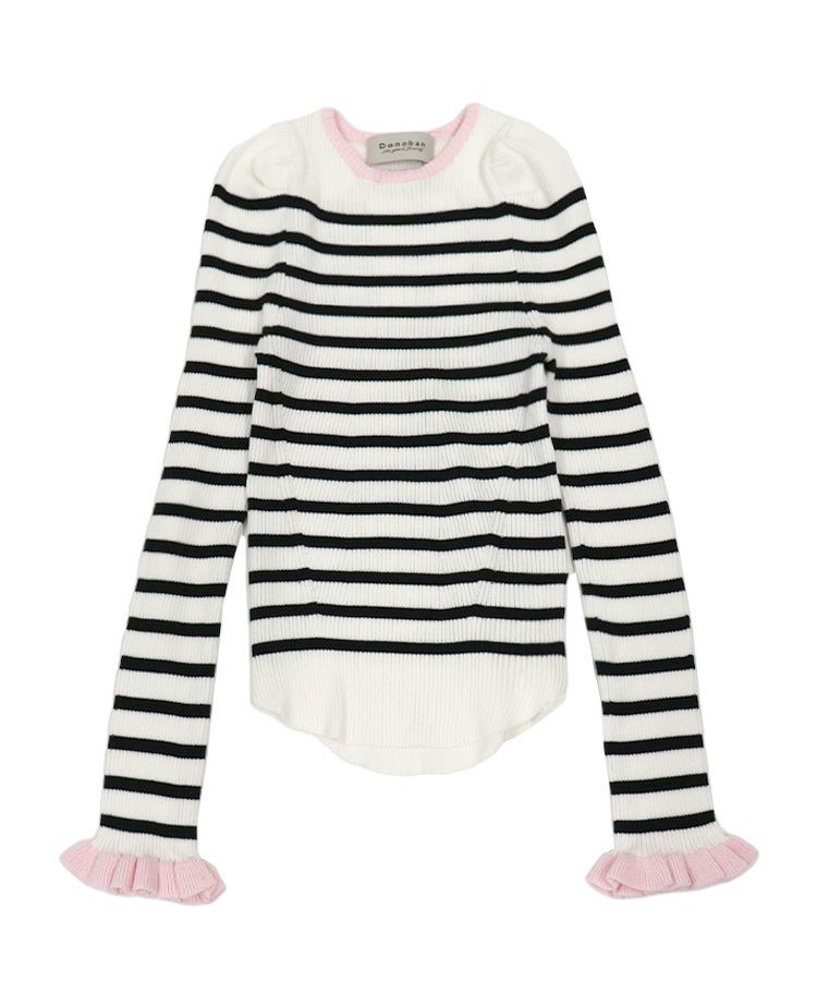 ウォッシャブルフリルスリーブニット