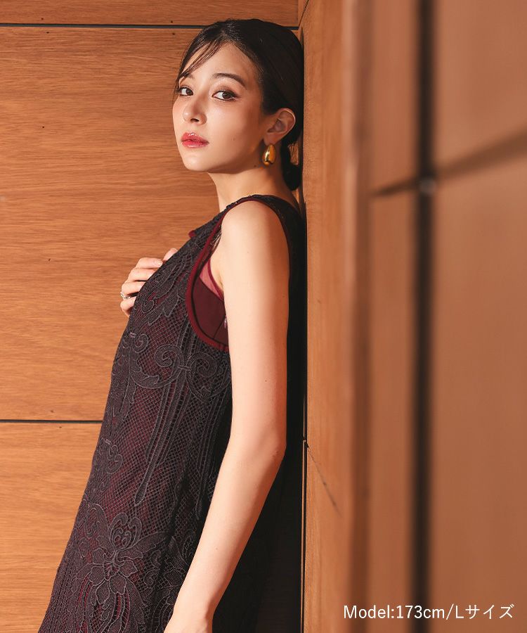 chemical lace zipper dress