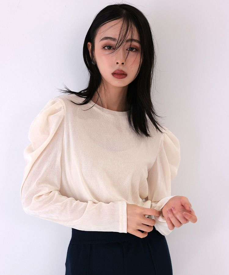 フロッキーメッシュ（ベロア）トップス