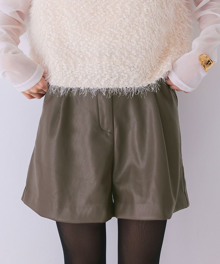 ショートパンツ レザーショートパンツ