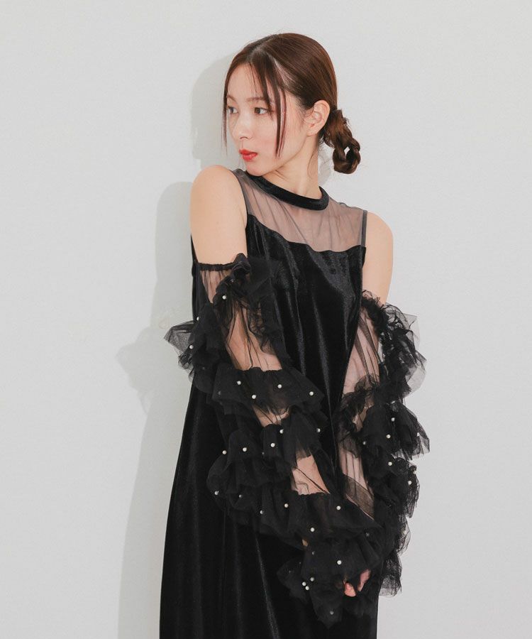 shirring gather setup dress