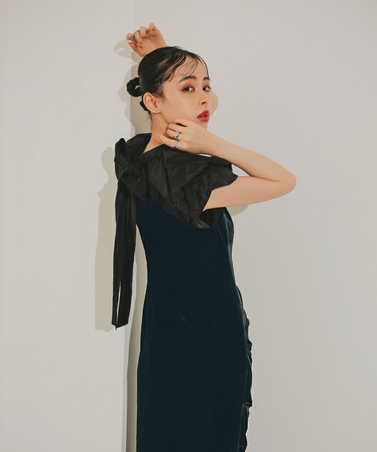 drape velour dress ドレープベロアドレス　ANDRESD ANDRESD drape velour dress「ドレープベロアドレス」