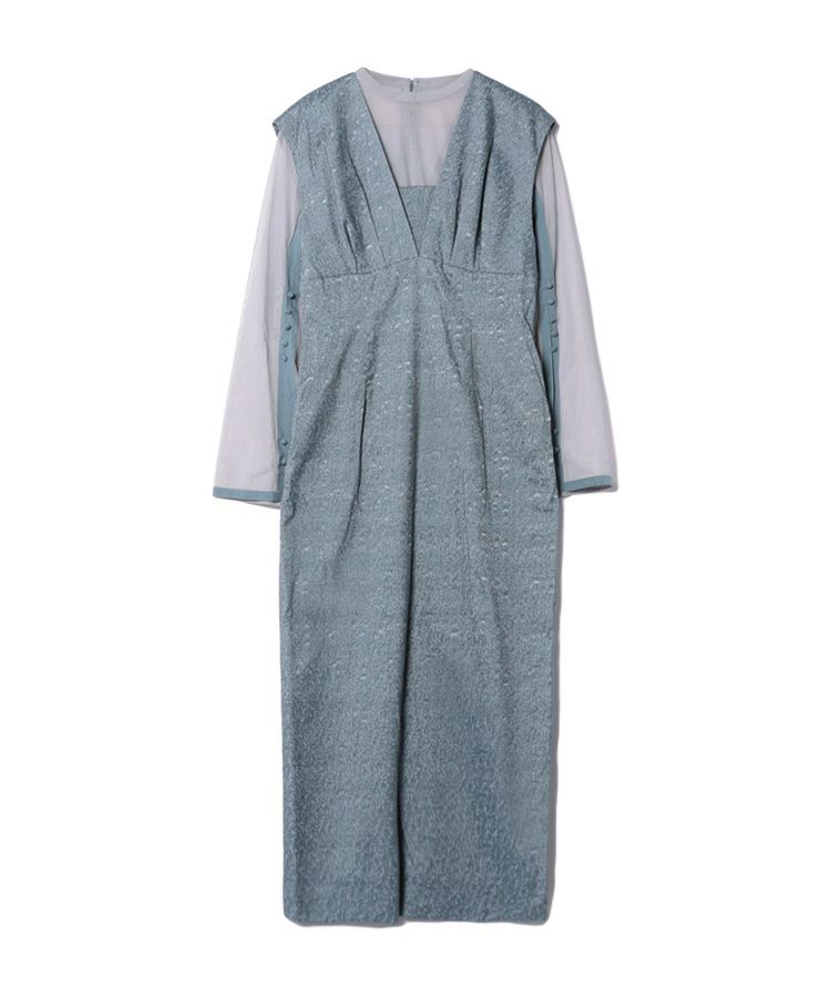 andresd V line jacquard dress 黒 M V line jacquard dress