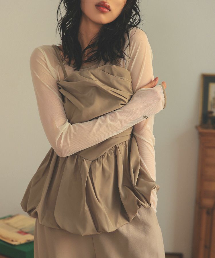shirring gather setup dress
