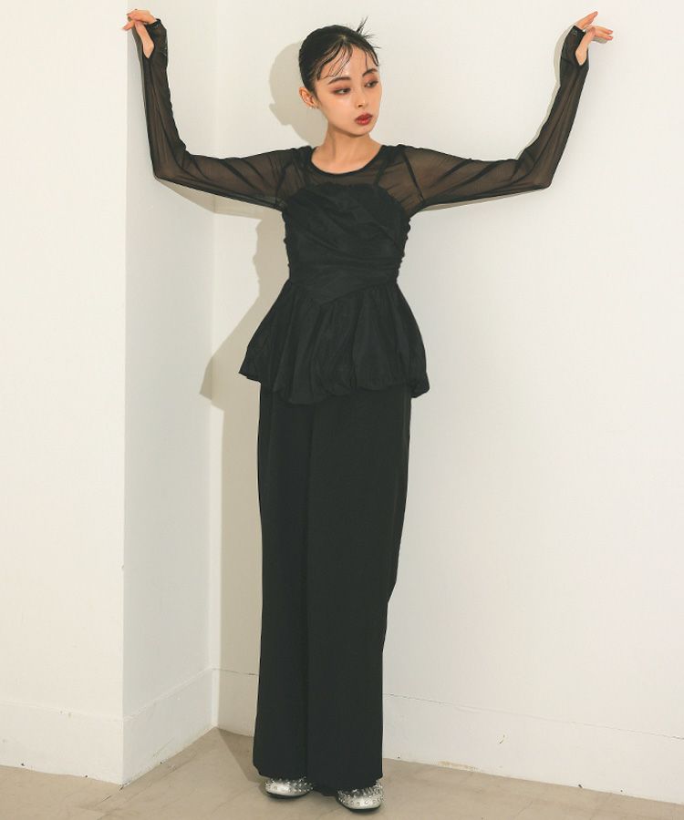 shirring gather setup dress