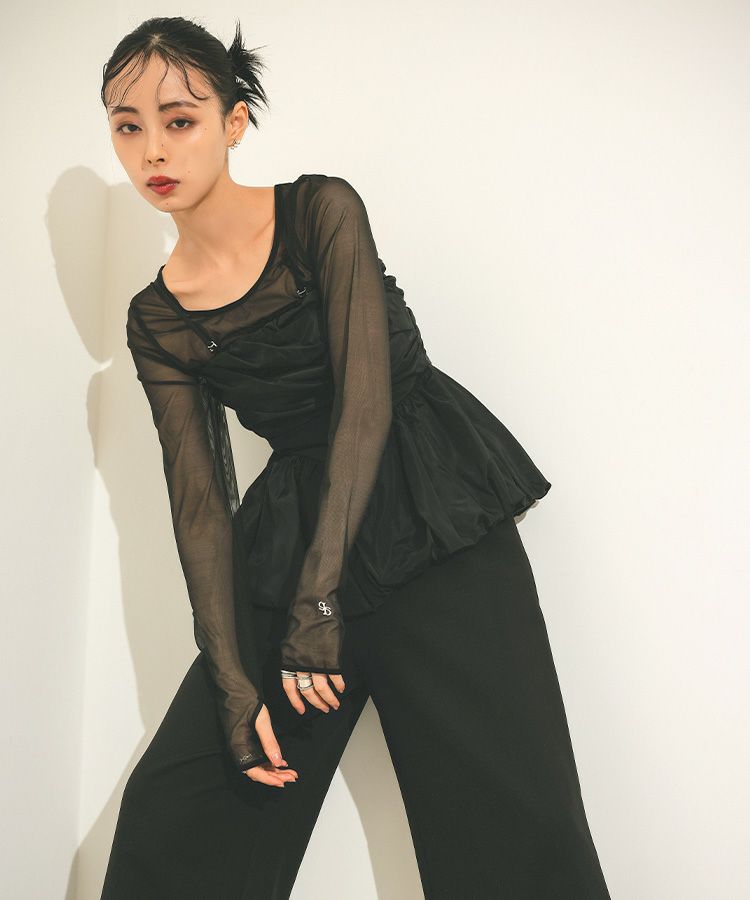 shirring gather setup dress