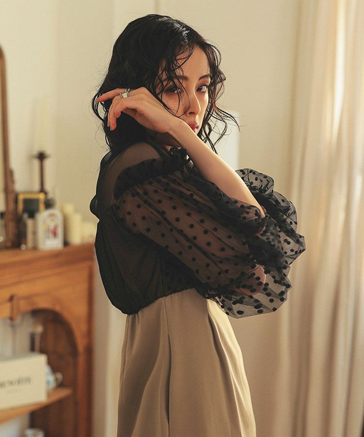 【新品未使用】ANDRESD flocky dot ONE PIECE flocky dot one piece