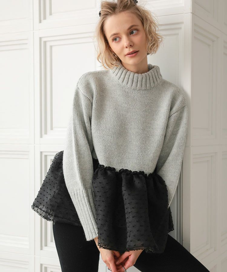 チュールドッキングニット