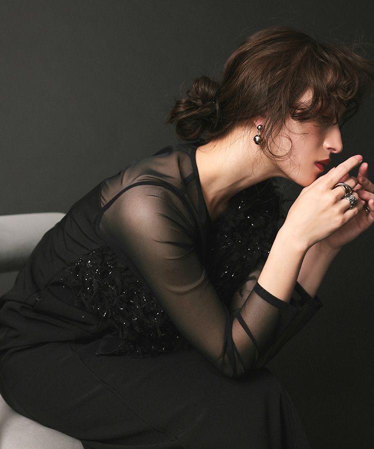 ANDRESD アンドレスド fringe glitter knot dress DONOBAN ワンピース 「ANDRESD」fringe glitter knot dress