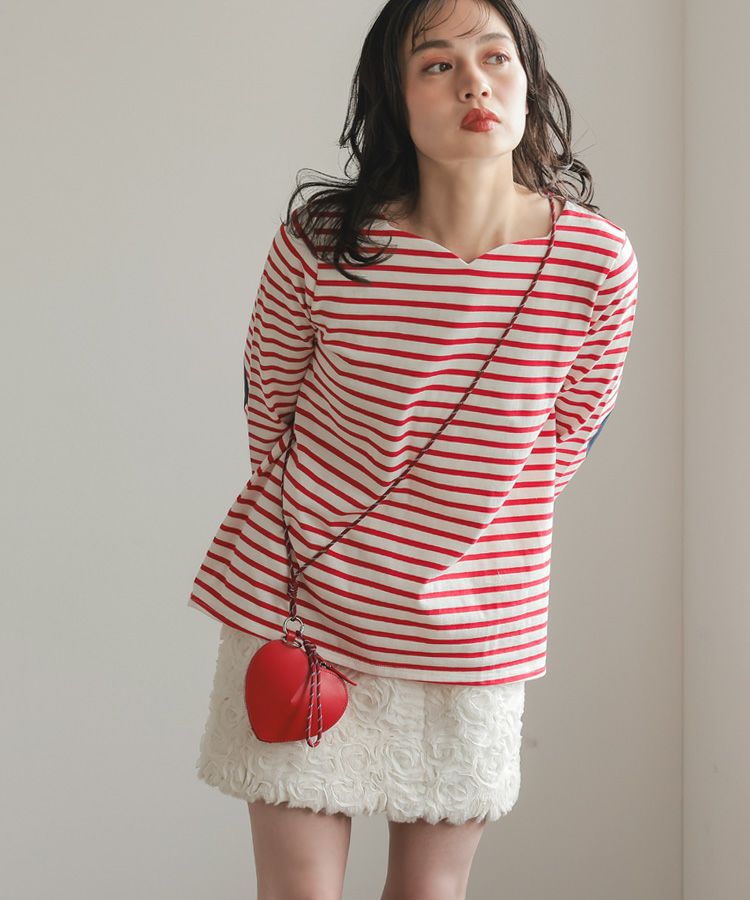 セール♪ RED VALENTINO フェイクレザー ハート柄 フォンポーチ リアルレザーミニハートポーチ