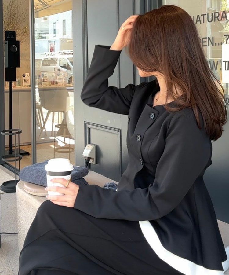 専用　ROPÉ ペプラムトップス2毎日　白黒 パイピングペプラムトップス | ur's（ユアーズ）