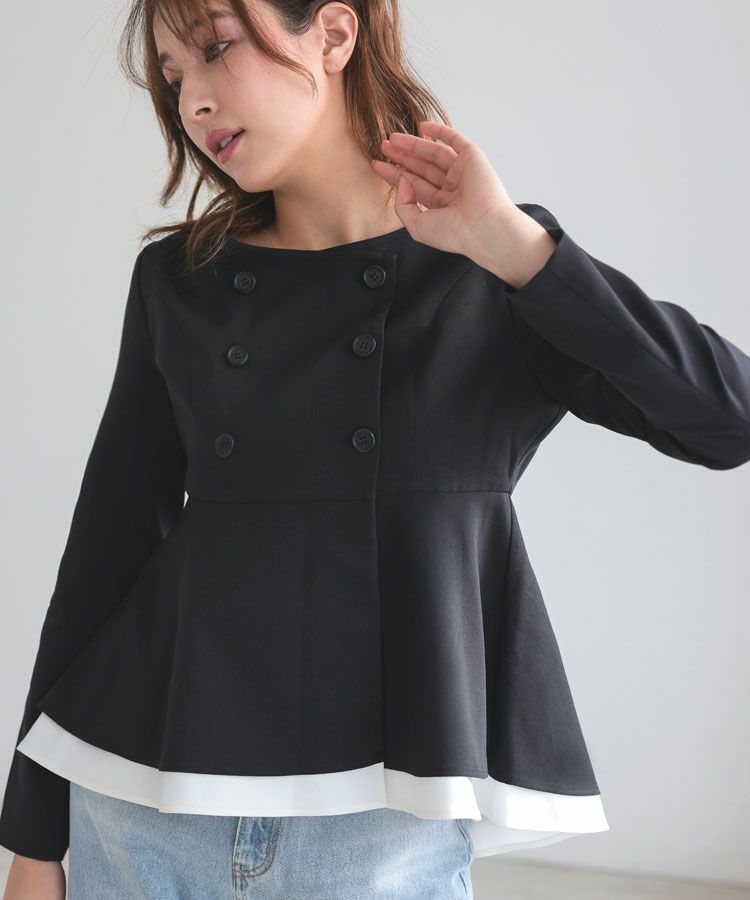 専用 ROPÉ ペプラムトップス2毎日 白黒 専用 ROPÉ ペプラム