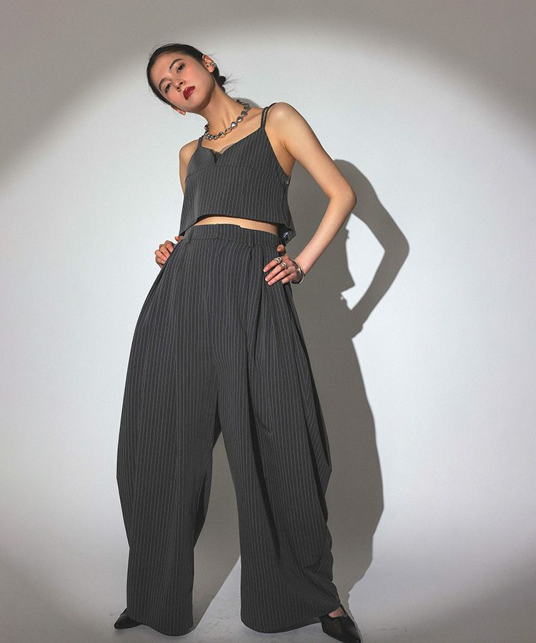 あっぷるさん専用　ANDRESD ruffled bustier pants pinstripe bustier wide pants dress