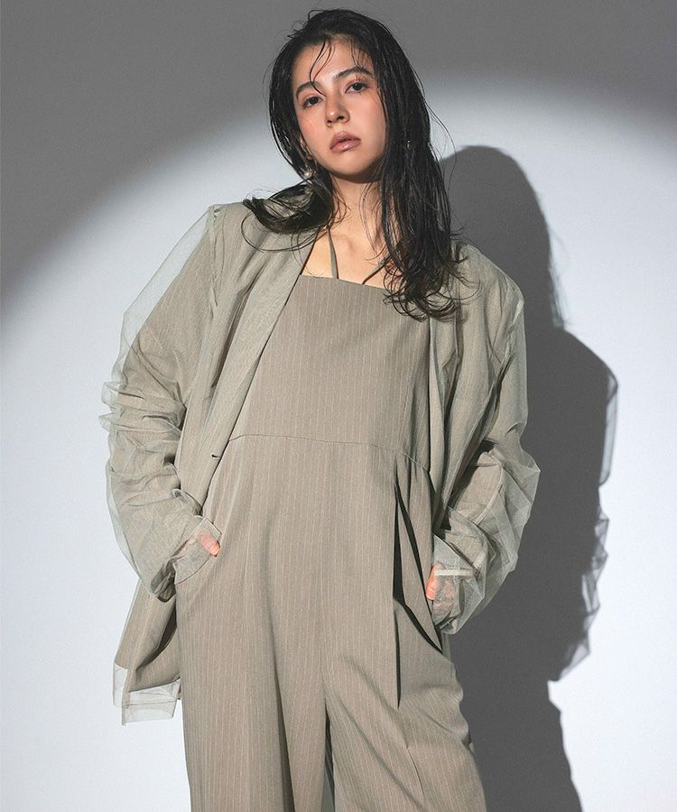 stripe layered tulle jacket[8FS]
