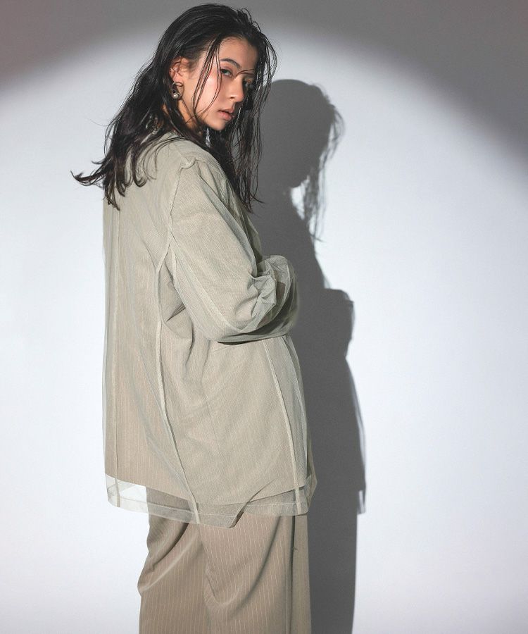 stripe layered tulle jacket[8FS]