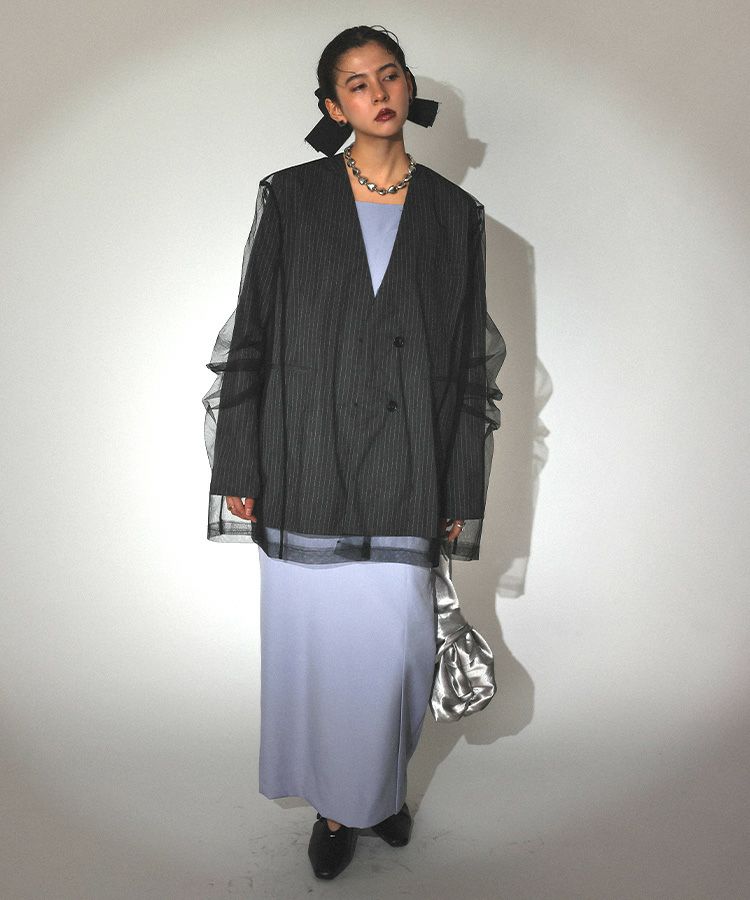 stripe layered tulle jacket[8FS]