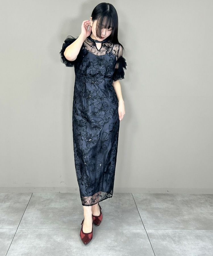 スーツ・フォーマル・ドレス ANDRESD key neck embroidery dress DONOBAN ドレス 「ANDRESD」key neck embroidery dress 結婚式