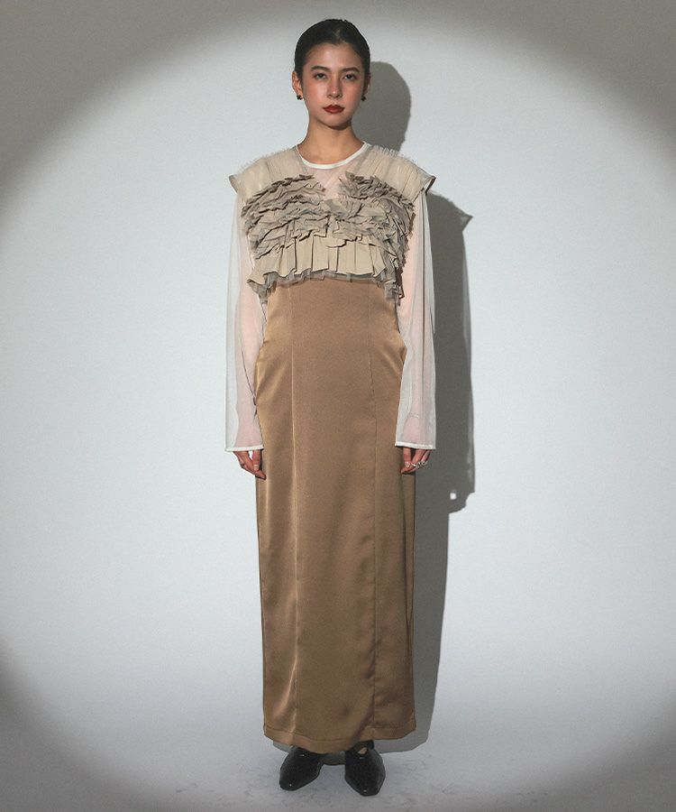 スーツ・フォーマル・ドレス andresd taffeta tulle vest set dress taffeta tulle vest set dress