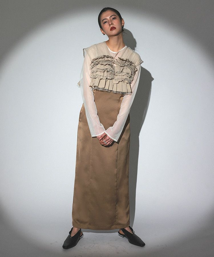 taffeta tulle vest set dress