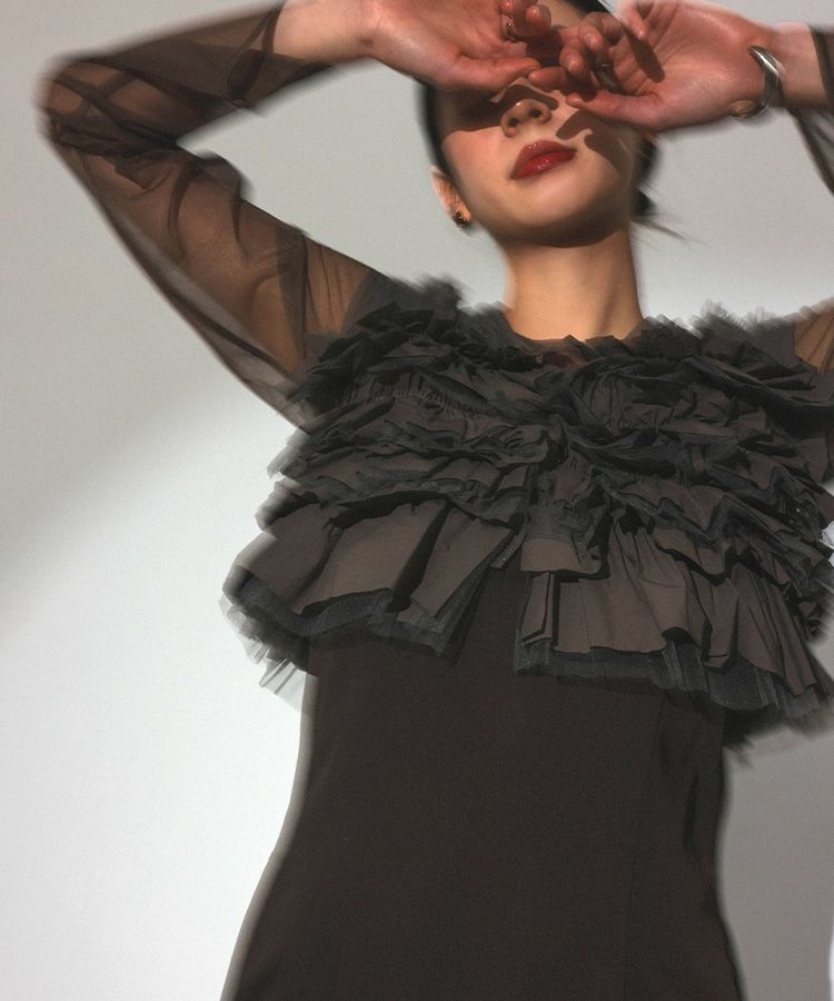 taffeta tulle vest set dress