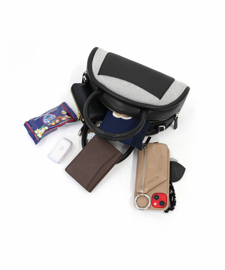 アキロン×Donobanコラボ2wayキャンバスラウンドボストンバッグブラック 2wayキャンバスラウンドボストンBAG[C]