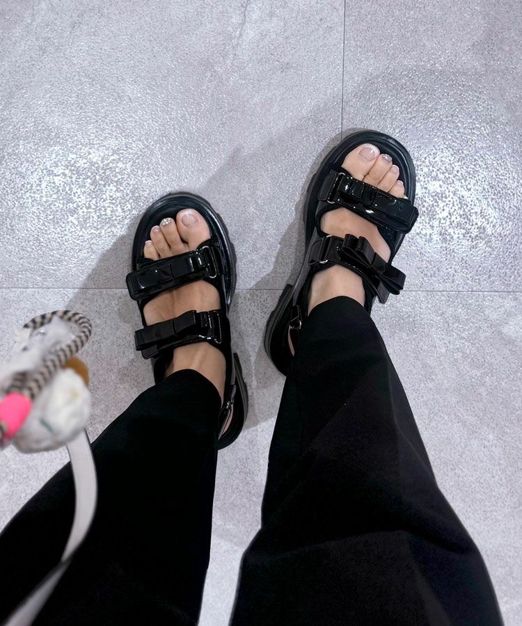 2wayエナメルリボンサンダル[C]