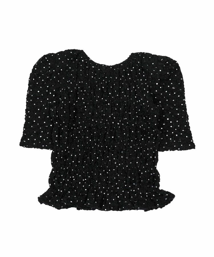Donobanパフショルダーレーストップス新品タグ付⭐︎ヘヨンブラック DONOBAN tシャツ パフショルダーレーストップス レディース
