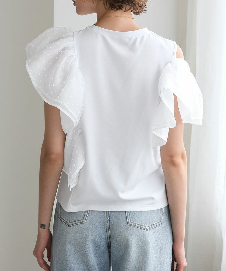 ドットフリルショルダーTee メール便