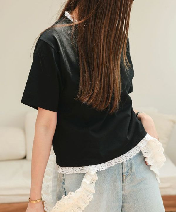 donoban パフショルダーレーストップス DONOBAN tシャツ パフショルダーレーストップス レディース
