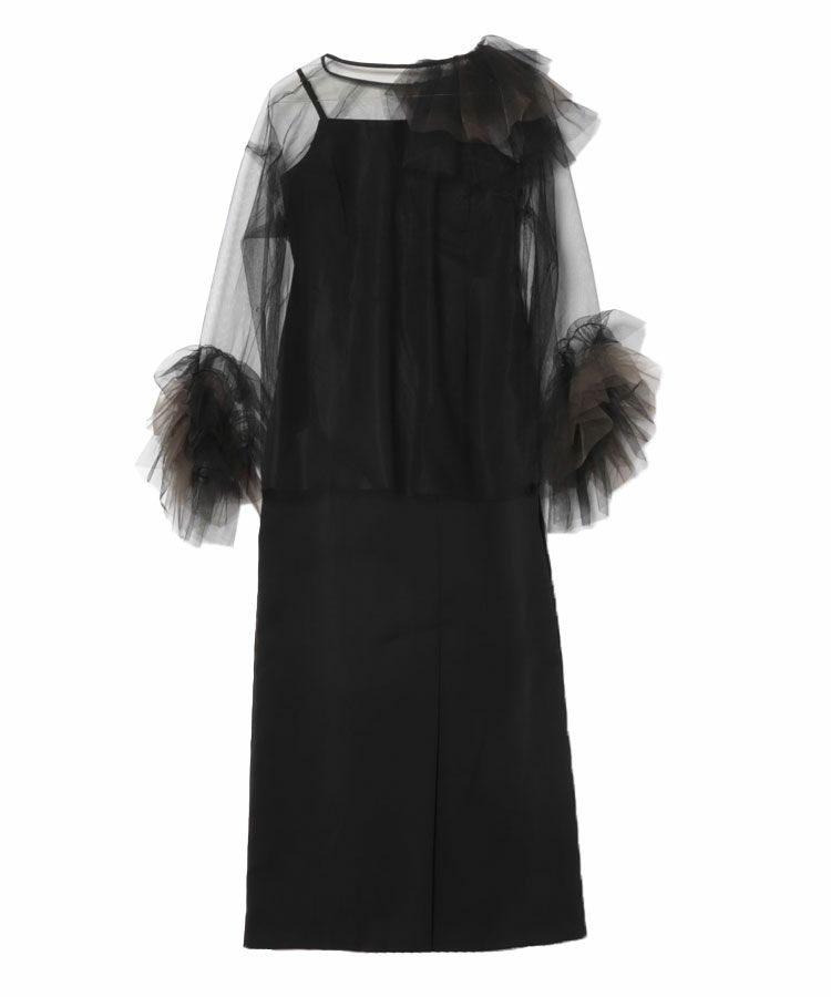 Andresd bloomingtulledressブラック チュール付きドレス blooming tulle dress ブルーミングチュールドレス（ドレス