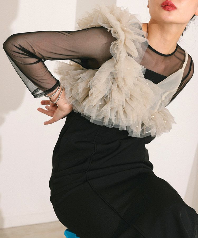 pearl bustier dress