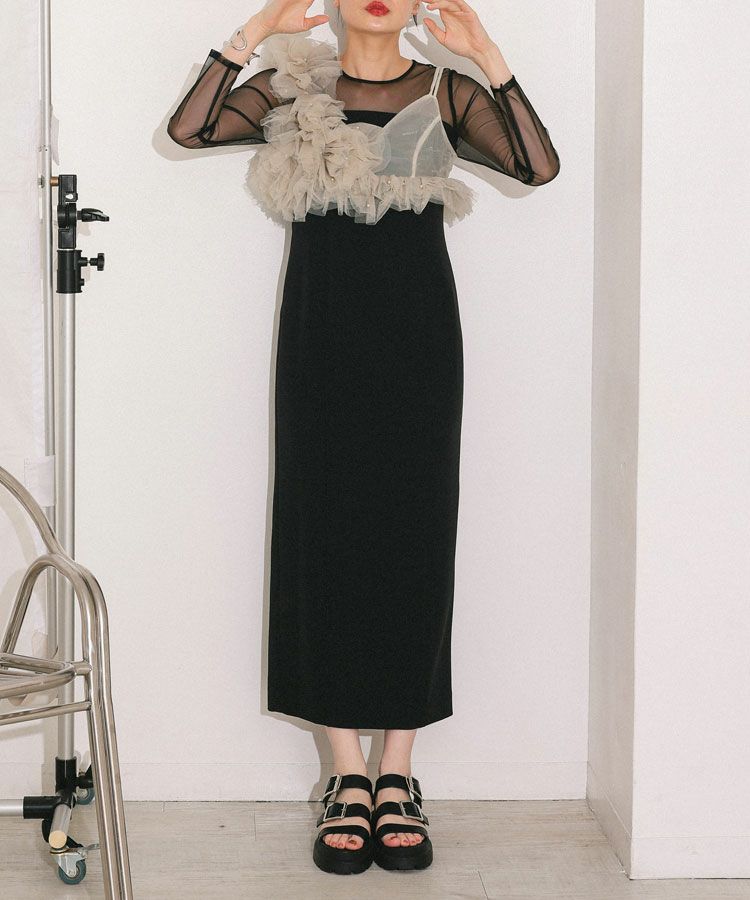 ANDRESD pearl bustier dress パールバスティアドレス Mサイズ】pearl bustier dress ANDRESD（アンドレスド）の