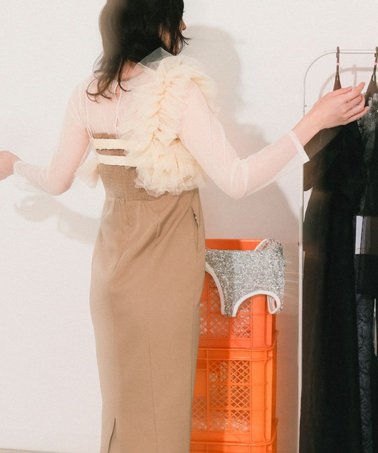 pearl bustier dress
