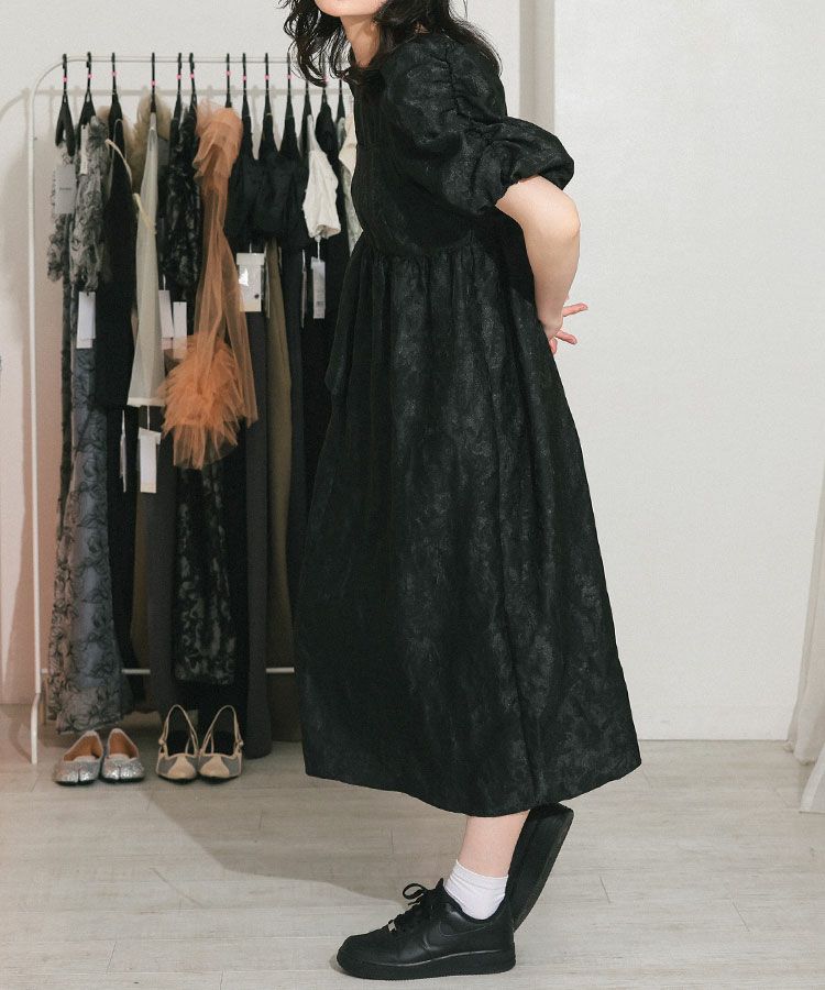 ワンピース ANDRESD bubble sleeve jacquard dress/M bubble sleeve jacquard dress | ANDRESD