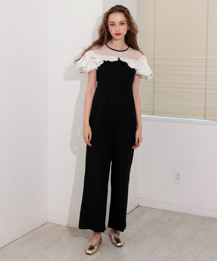 ANDRESD ruffled bustier pants dress ドレス（ribbon frills