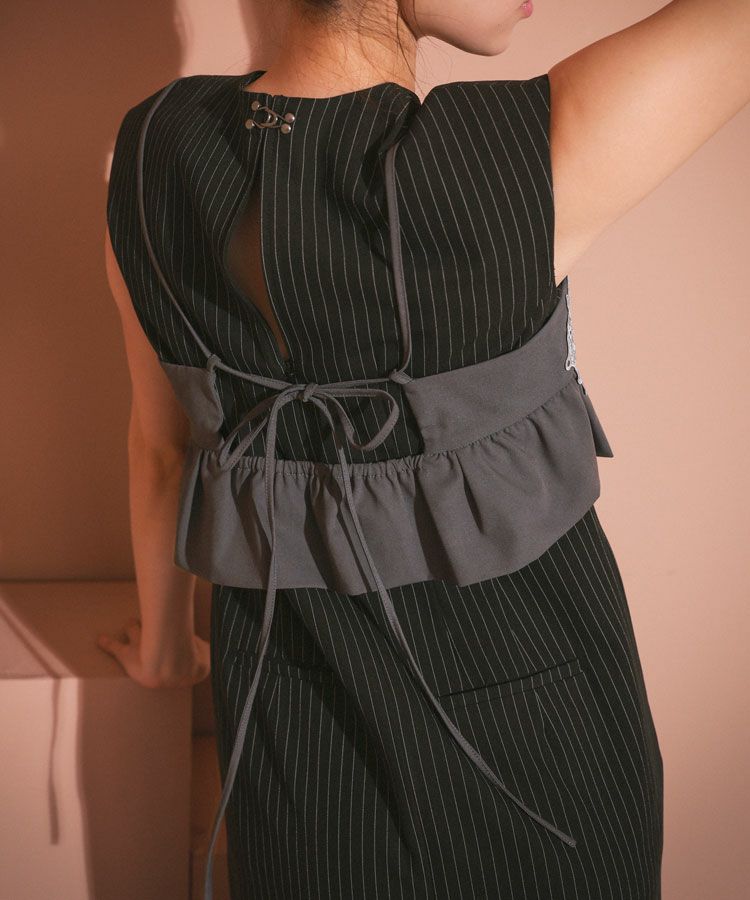 スーツ・フォーマル・ドレス pinstripe sleeveless bustier dress スーツ・フォーマル・ドレス pinstripe sleeveless bustier